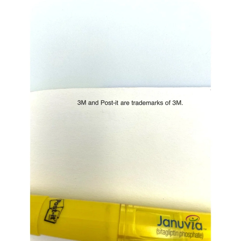 Januvia Merck Highlighter Pen Post-it Flags Notepad Drug Rep Pharma Promo Set